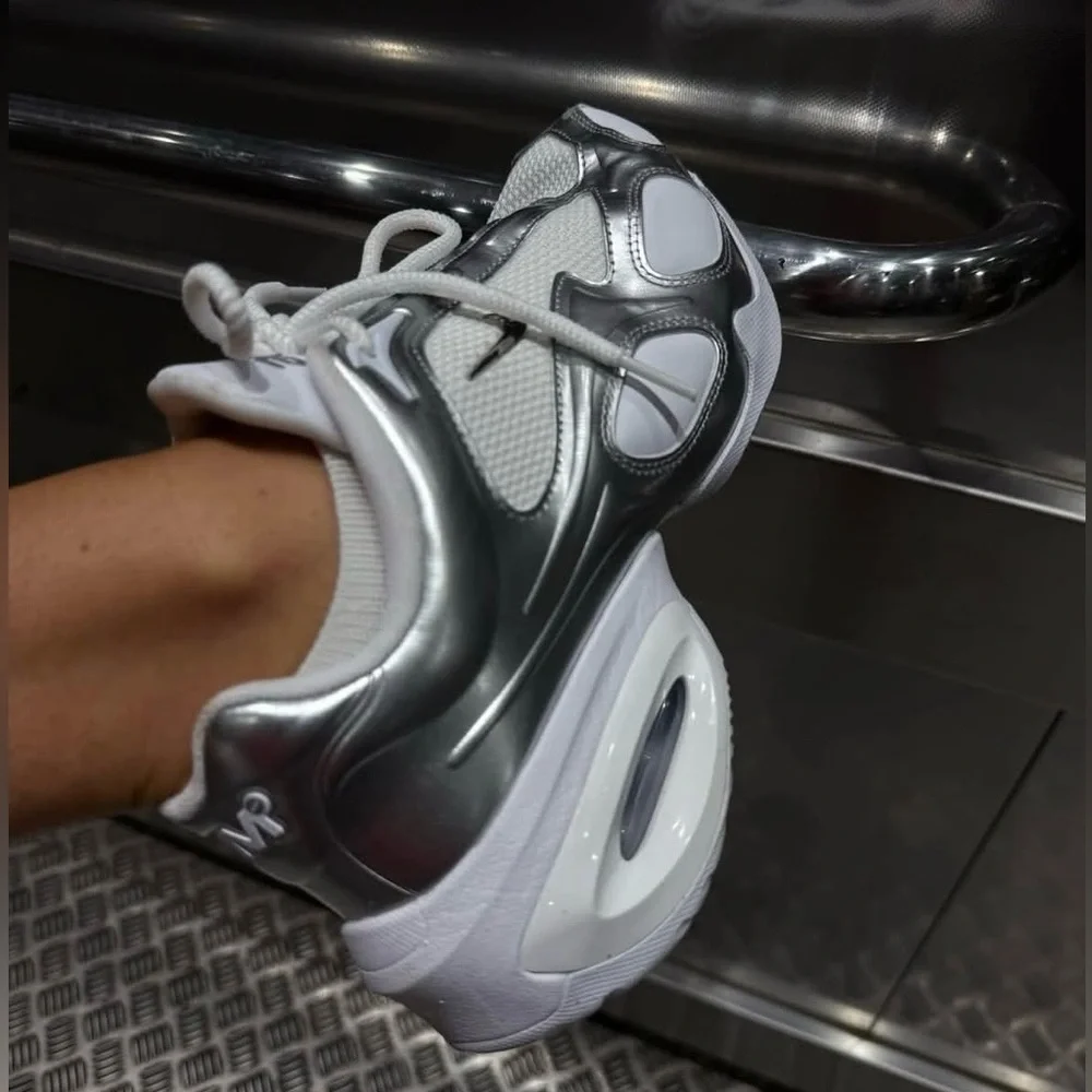 Nike 💅✨ Air Max Muse Y2K Runner White Metallic Silver Shoes FV1920-100 7 8 9 9.5 - Picture 8 of 12